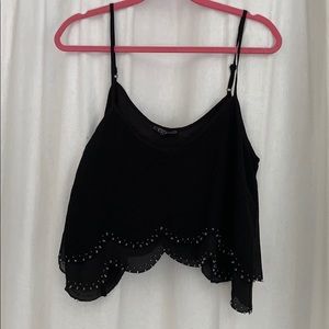 Black Beaded Crop Top